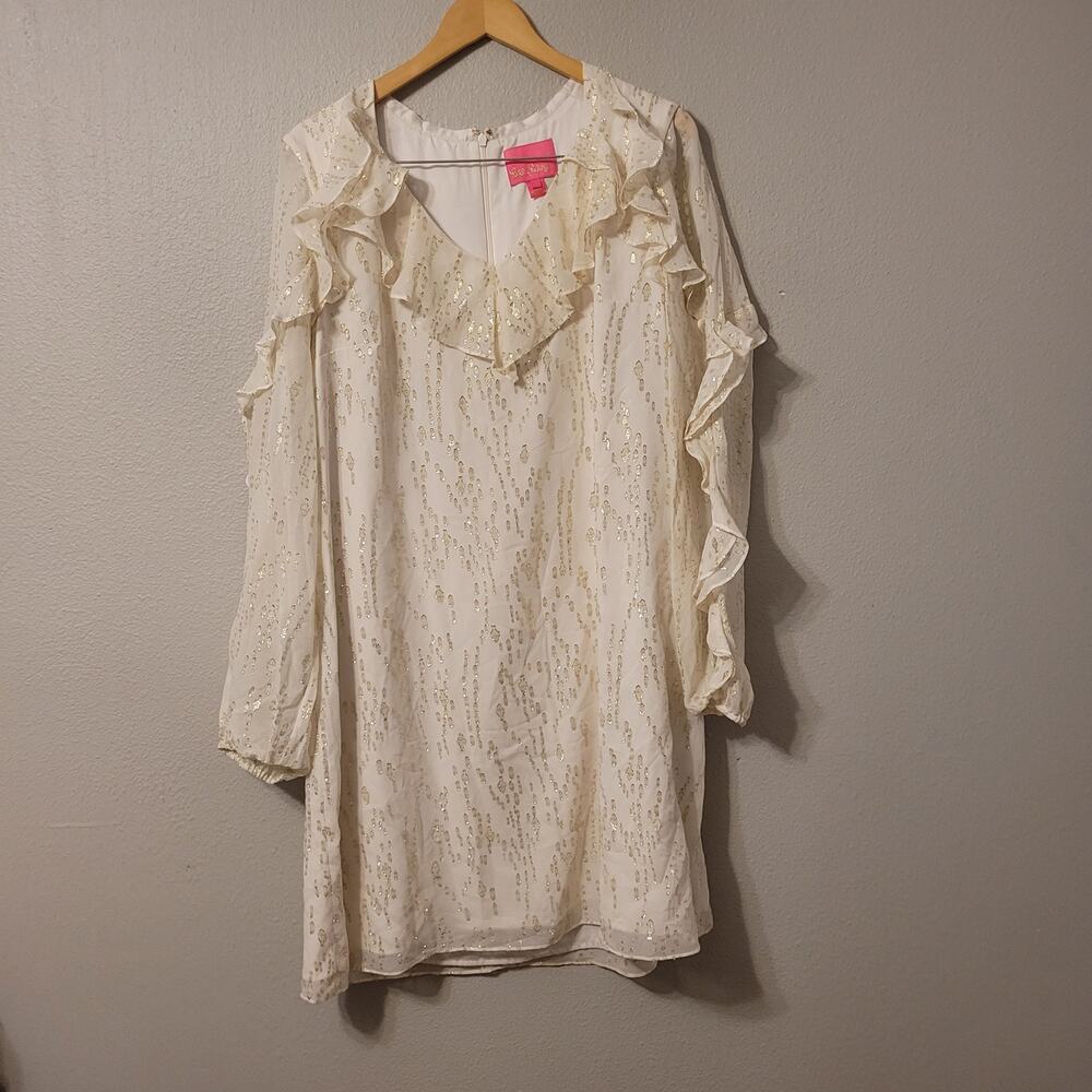 Lilly Pulitzer Cream and Gold Midi Dress